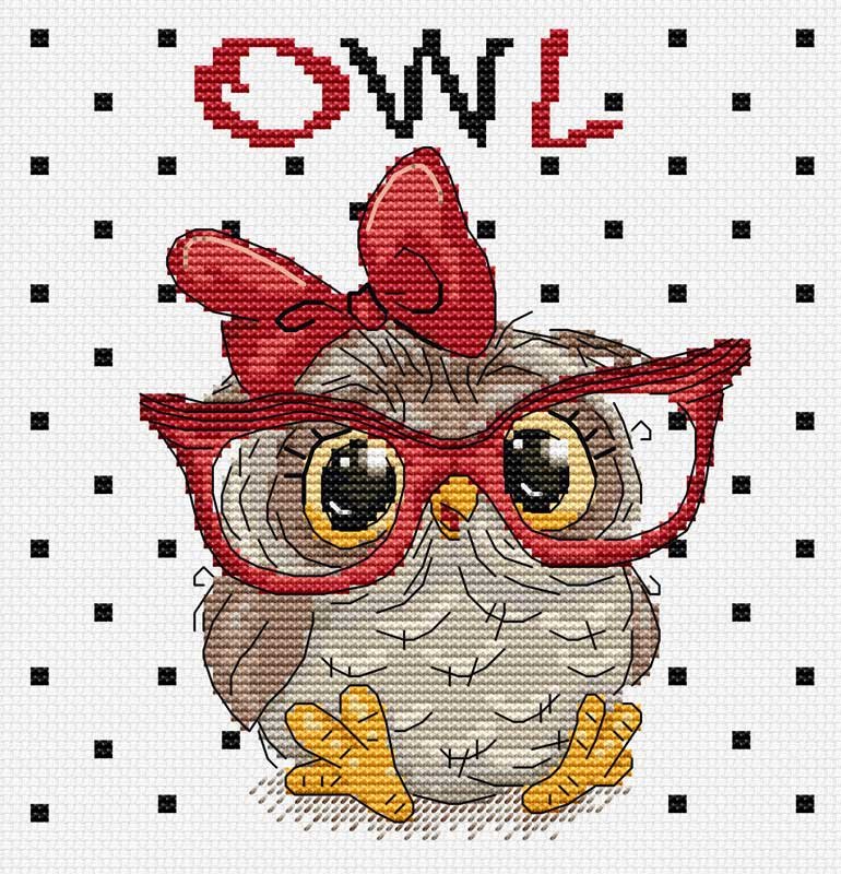 Foto Cross Stitch Kits Luca-S B1403 Owl with glasses