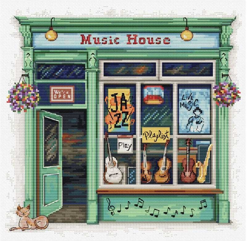 Фото Набір для вишивання хрестиком Luca-S B1440 Будинок музики