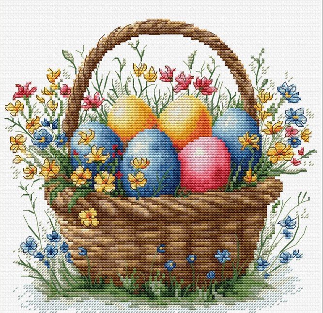 Фото Набор для вышивки крестом Luca-S B1442 Пасхальная корзина