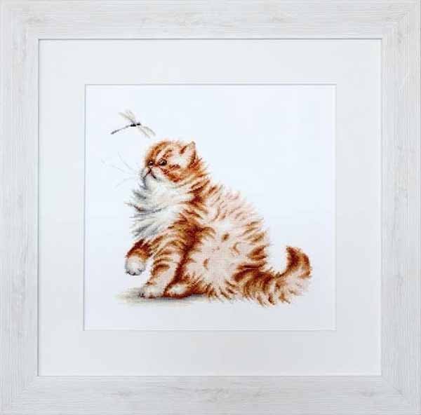 Foto Cross Stitch Kits Luca-S B2270 Cat with a dragonfly