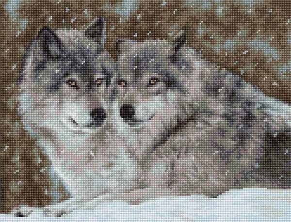 Foto Cross Stitch Kits Luca-S B2291 Two wolves