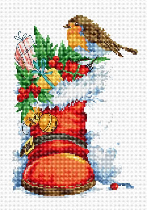 Foto Cross Stitch Kits Luca-S B2310 Christmas boot (discontinued)