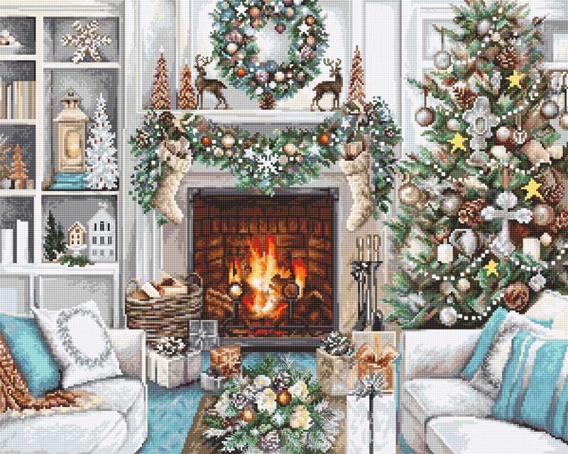 Foto Cross Stitch Kits Luca-S B2394 Christmas Interior