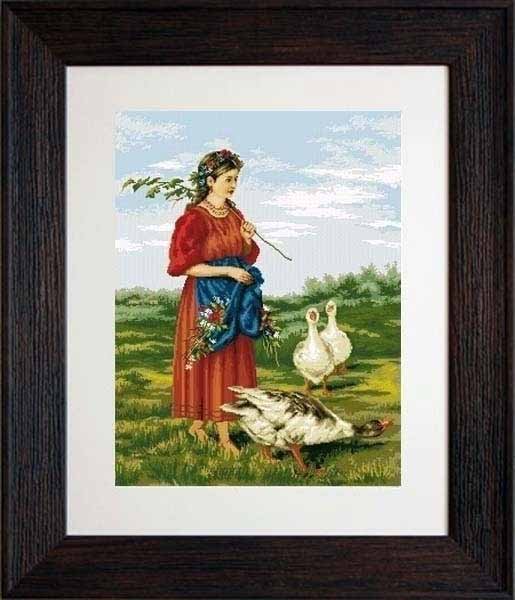 Foto Cross Stitch Kits Luca-S B486 Girl with geese - Makovsky (discontinued)