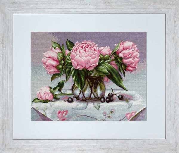 Foto Cross Stitch Kits Luca-S B494 Vase with peonies (discontinued)