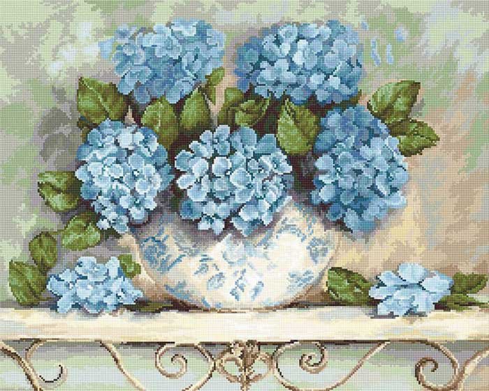 Foto Tapestry Kits (Petit Point) Luca-S G573 Hydrangeas (discontinued)
