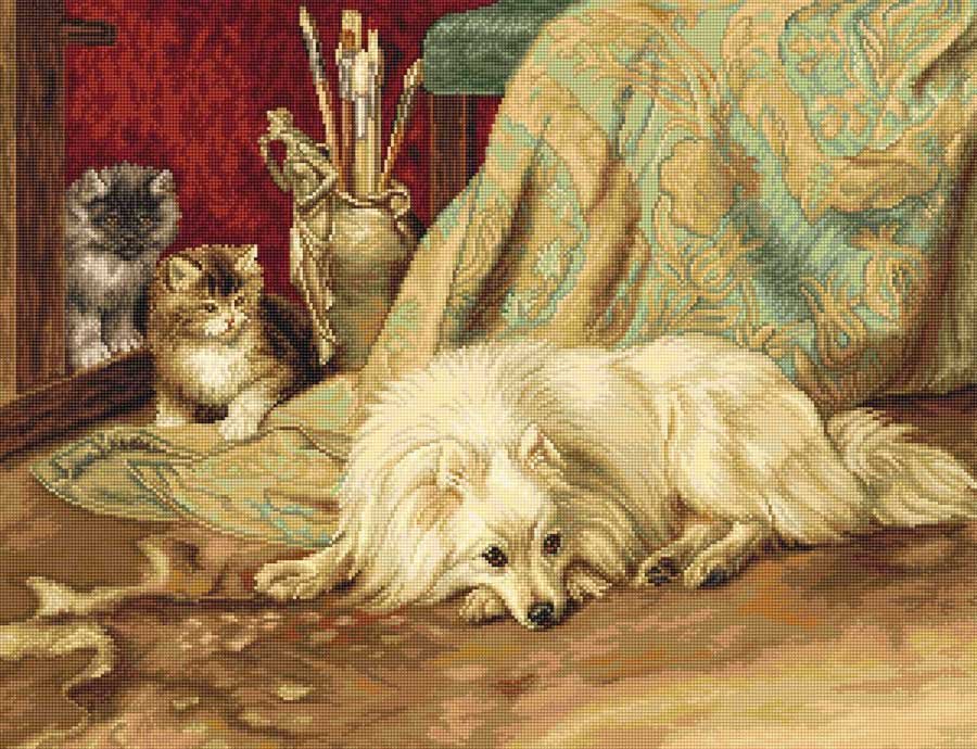 Foto Tapestry Kits (Petit Point) Luca-S G582 The Dog and Cats (discontinued)