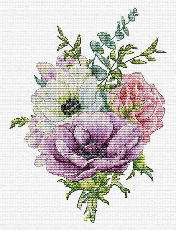 Foto Cross Stitch Kits Luca-S B7017 Anemones