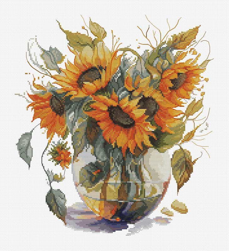Foto Cross Stitch Kits Luca-S B7025 Vase with sunflowers