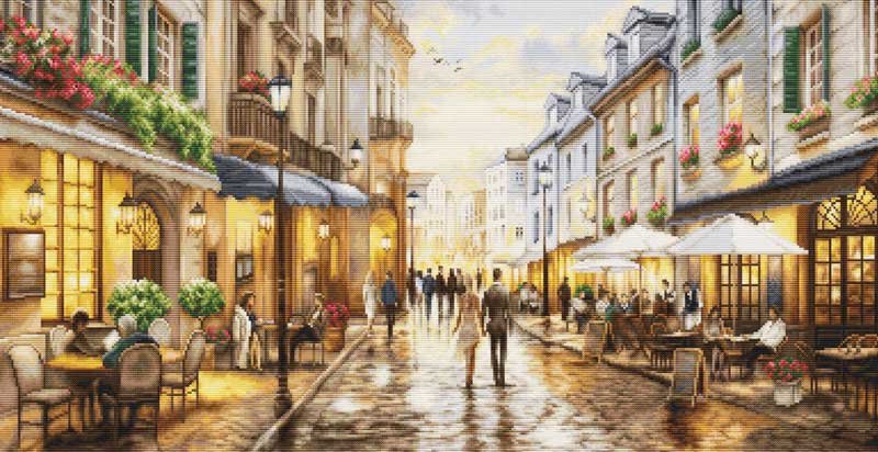 Фото Набір для вишивання хрестиком Luca-S B729 Нічне кафе