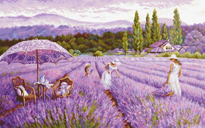 Foto Cross Stitch Kits Luca-S BU5008 Lavender field