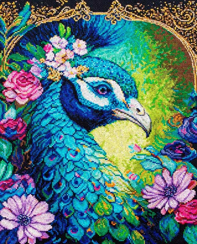 Foto Cross Stitch Kits Luca-S BU5035 Blue Peacock