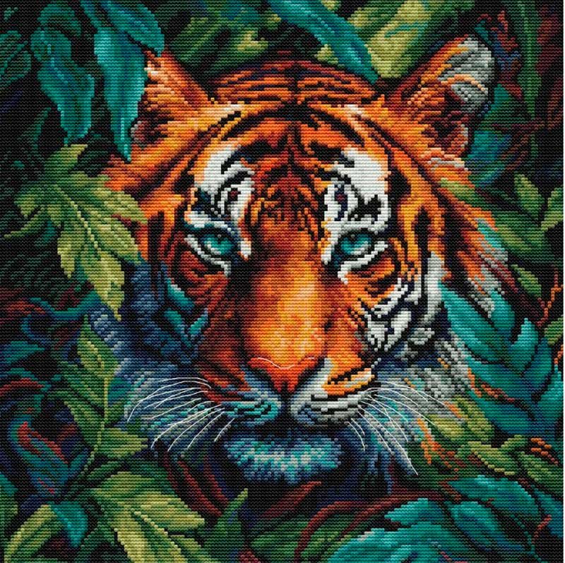 Фото Набір для вишивання хрестиком Luca-S BU5048 Тигр джунглів