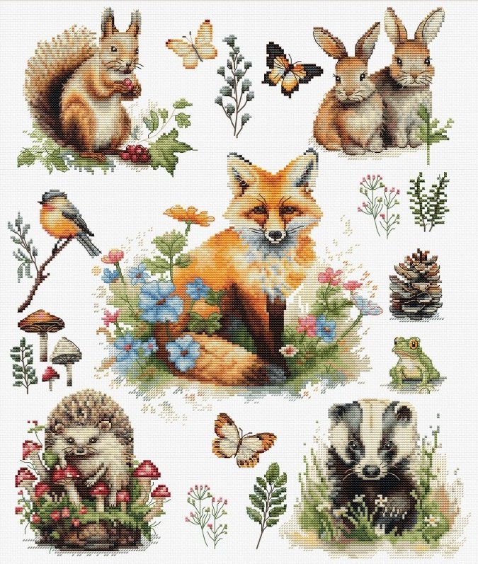 Foto Cross Stitch Kits Luca-S BU5057 Forest animals