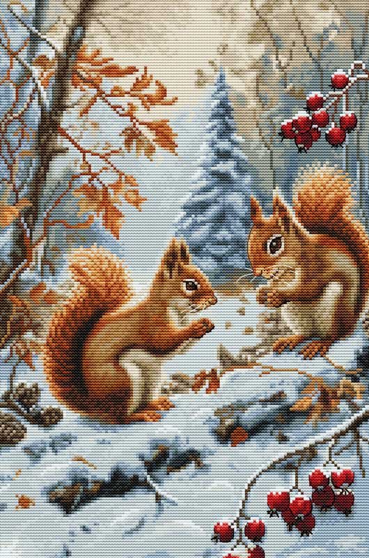 Foto Cross Stitch Kits Luca-S BU5064 The joy of the squirrel