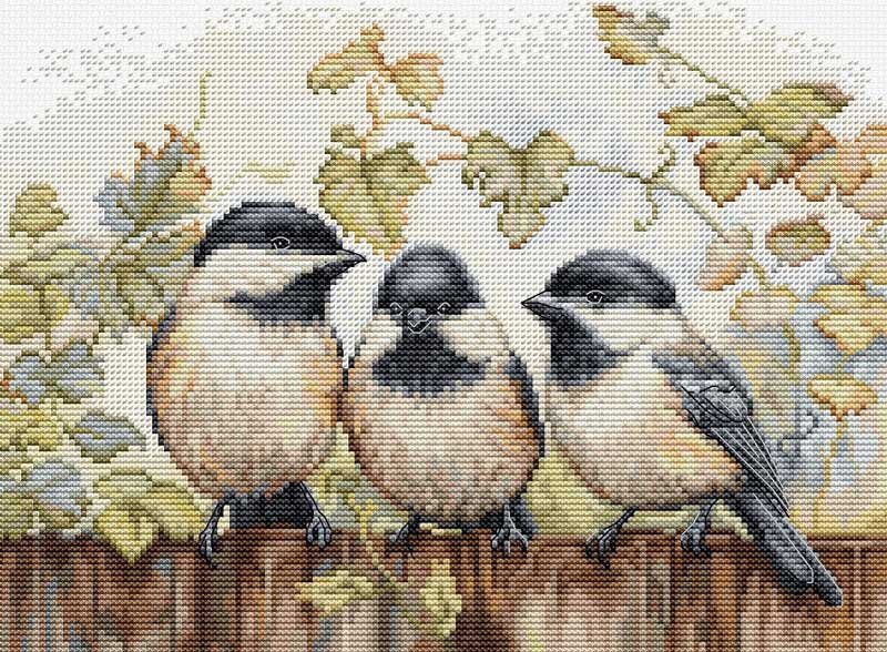 Foto Cross Stitch Kits Luca-S BU5066 Babies on the fence