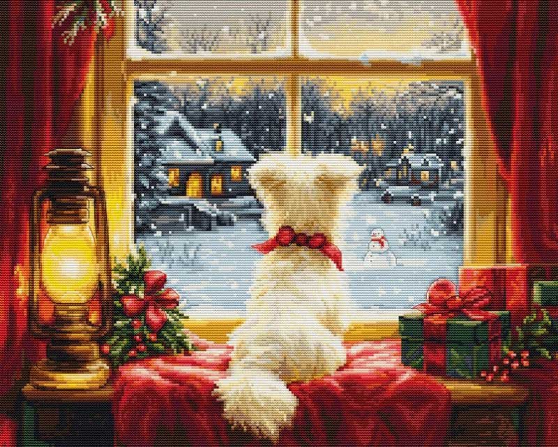 Foto Cross Stitch Kits Luca-S BU5076 Waiting for Snowflakes