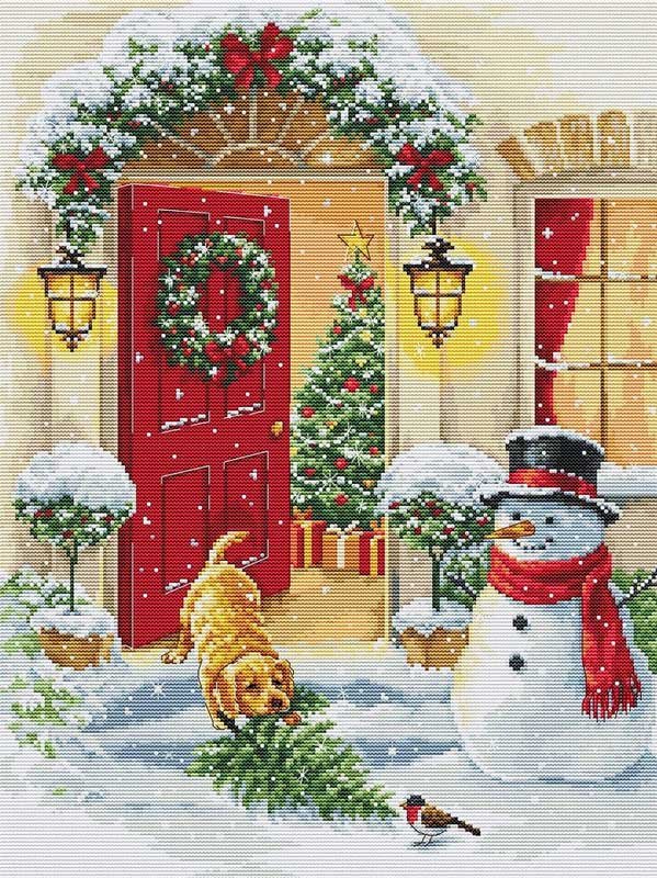 Відшитий Набір для вишивання хрестиком Luca-S BU5097 Щеняча радість Фото Набір для вишивання хрестиком Luca-S BU5097 Щеняча радість