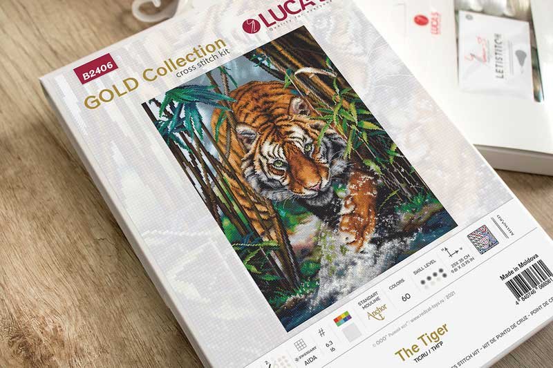 Фото Набір для вишивання хрестиком GOLD collection Luca-S В2406 Тигр