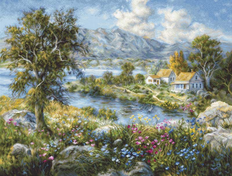 Foto Cross Stitch Kits GOLD collection Luca-S B615 Enchanted cottage