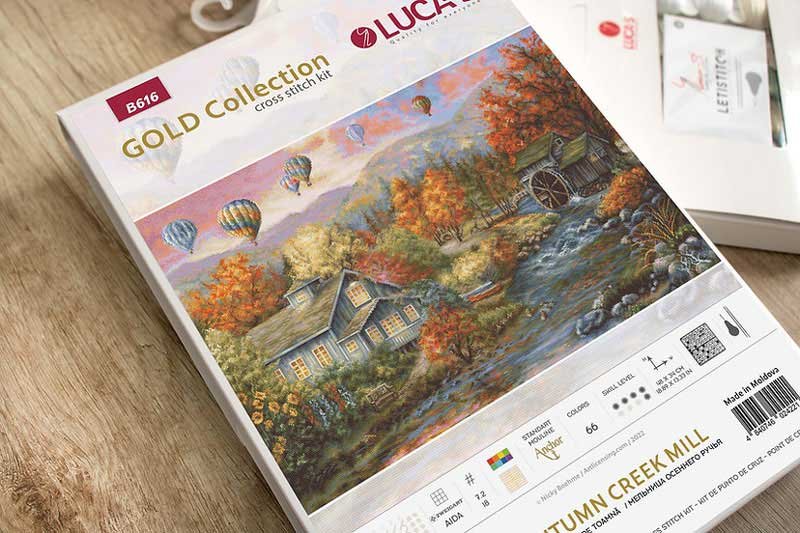 Foto 2 Cross Stitch Kits GOLD collection Luca-S B616 Mill of the autumn stream