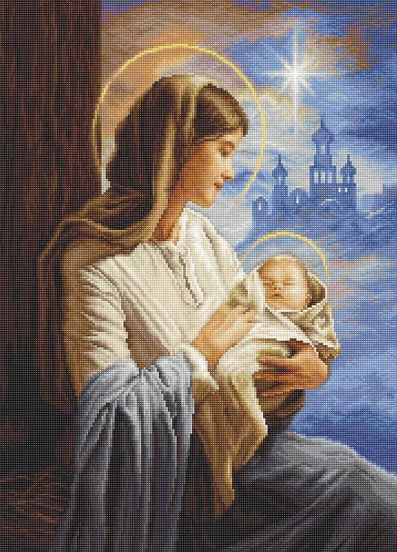 Фото Набор для вышивки крестом GOLD collection Luca-S В617 Дева Мария с Младенцем