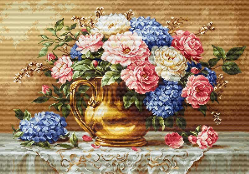 Foto Cross Stitch Kits GOLD collection Luca-S B723 Golden Blossom