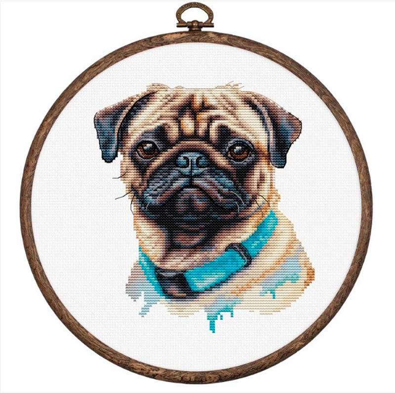 Foto Cross Stitch Kits Luca-S BC230 Mop Pug