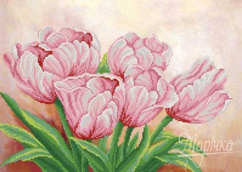 Фото Схема для вишивання бісером Марічка РКП-2-015 Рожеві квіти весни