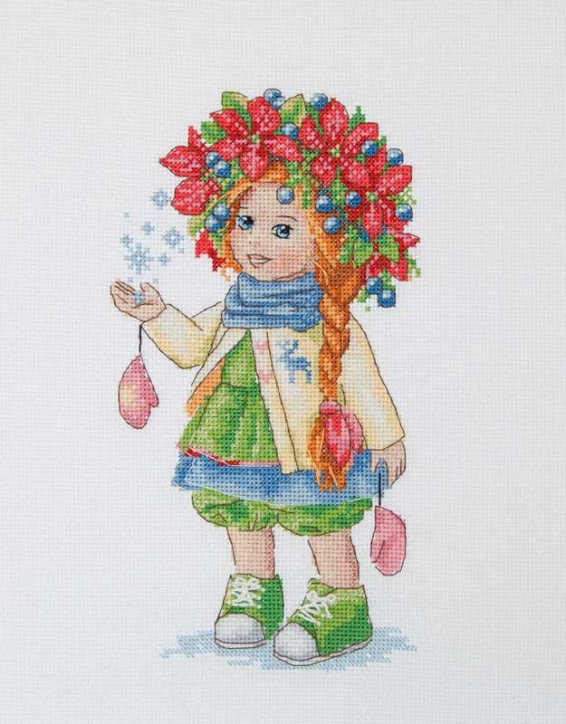Фото Набор для вышивки крестом Мережка К-105 Зимняя девушка