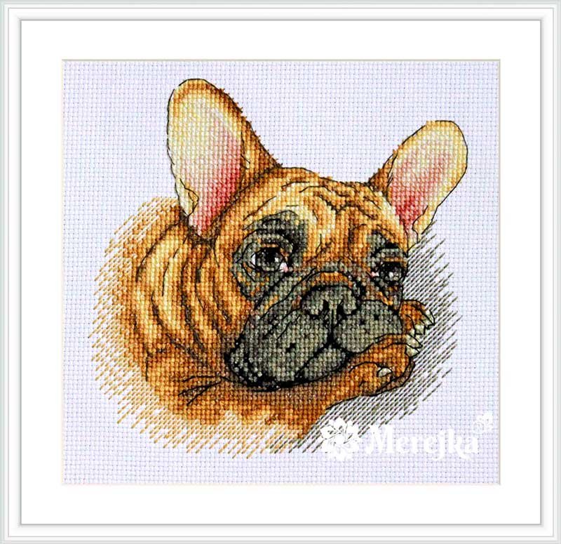 Photo Cross Stitch Kits Merejka K-114 French Bulldog