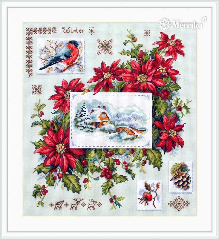 Photo Cross Stitch Kits Merejka K-119 Winter Sampler