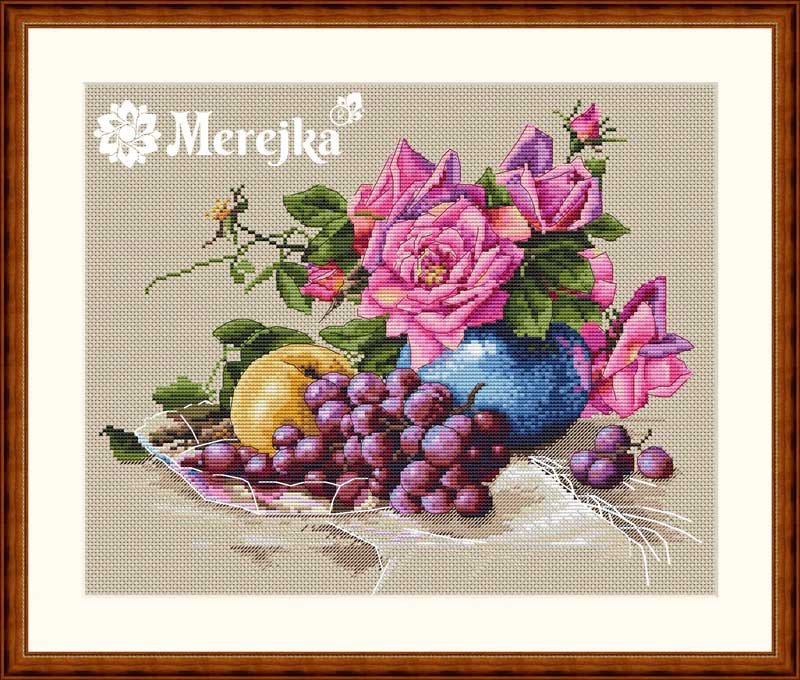 Фото Набір для вишивання хрестиком Мережка К-20 Натюрморт з виноградом