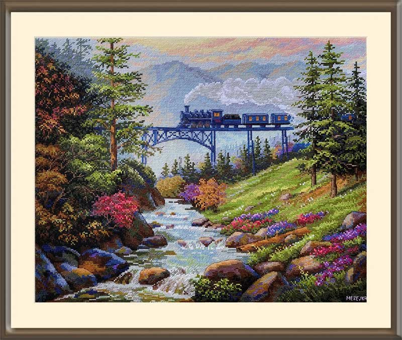 Photo Cross Stitch Kits Merejka K-205 Mountain Railway