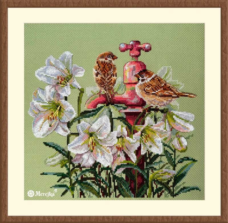 Photo Cross Stitch Kits Merejka K-229 Among the lilies