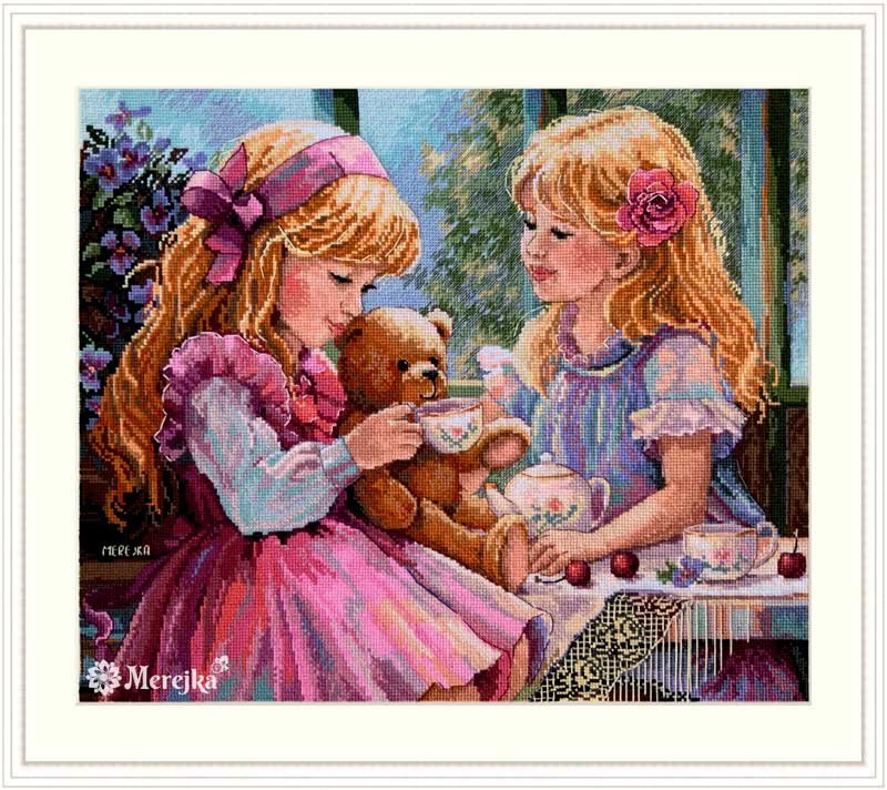 Photo Cross Stitch Kits Merejka K-242 Tea party