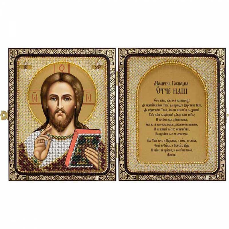 Foto Bead embroidery kit icons in frame-folding Nova Sloboda CE7101 Christ the Savior