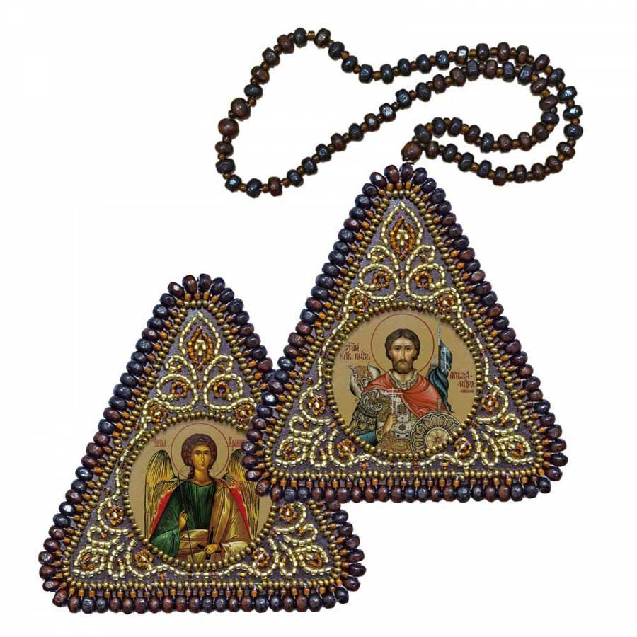 Foto Embroidery kit double-sided icon St. Blgv. Great Prince Alexander Nevsky and Guardian Angel BX1102 Nova Sloboda