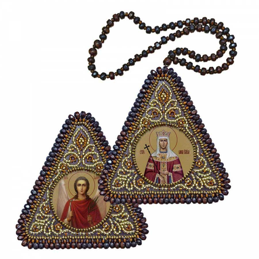 Фото Набор для вышивания двусторонней иконы Св. Равноап. Царица Елена и Ангел Хранитель ВХ1215 Новая Слобода