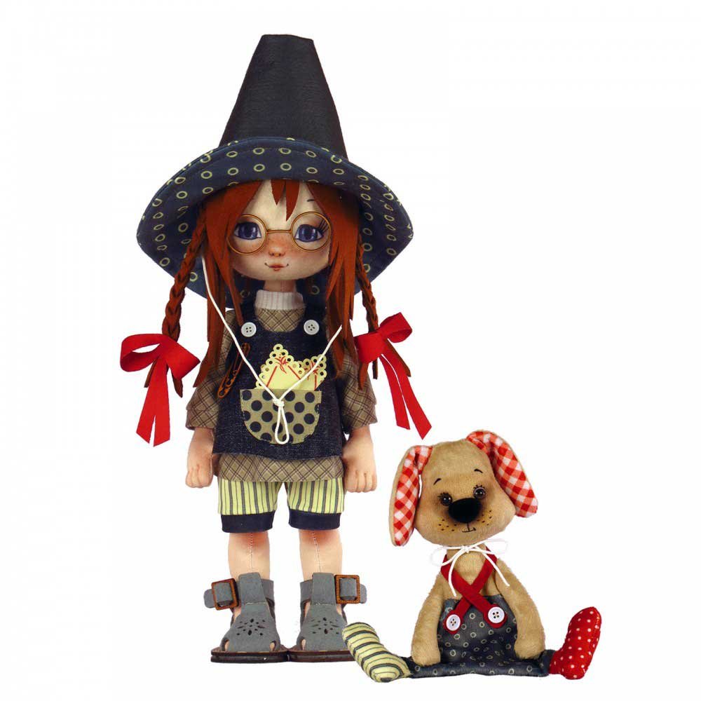 Фото Набір для шиття ляльки та м’якої іграшки Нова Слобода К1077 Дівчинка з песиком 