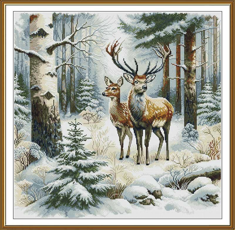 Foto Thread embroidery kit Nova Sloboda PE2006 Winter Walk