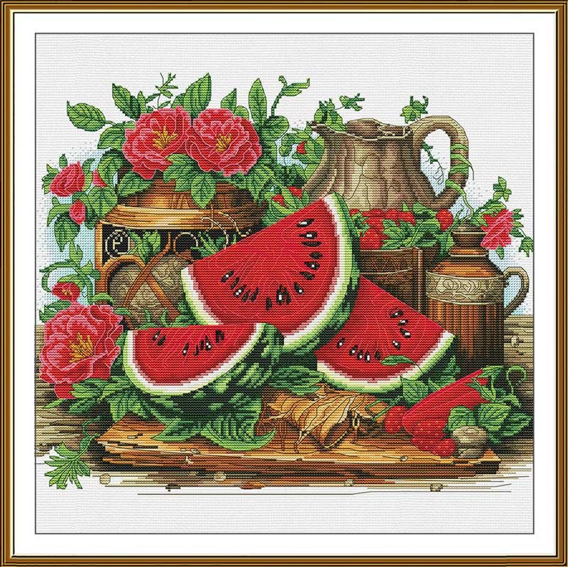 Foto Thread embroidery kit Nova Sloboda PE3581 Watermelon delight