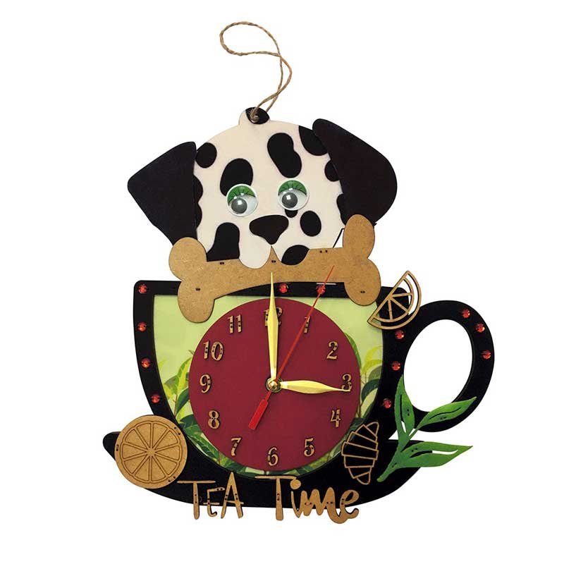 Photo Set for ebroidery with frame Clock Nova Sloboda PT7003 Tea time