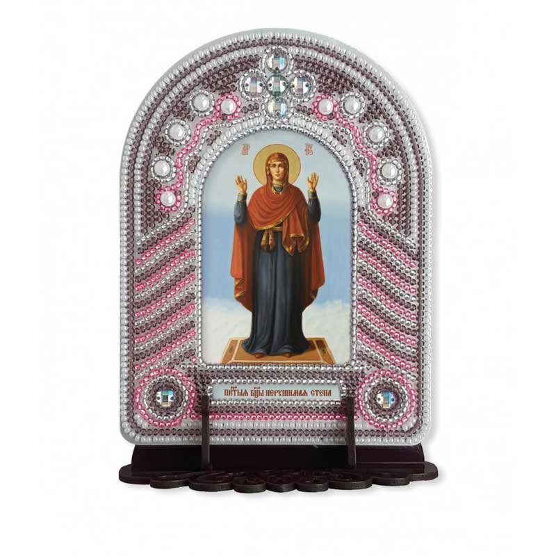 Photo Set to reating an icon with an embroidered icon frame Nova Sloboda BK1016 Mother of God Unbreakable Wall