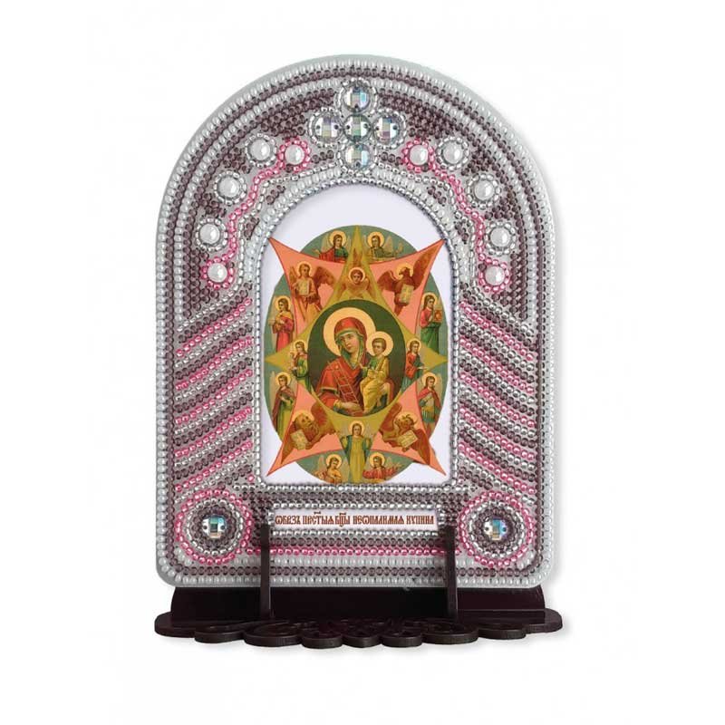 Photo Set to reating an icon with an embroidered icon frame Nova Sloboda BK1017 Mother of God the Burning Kupina