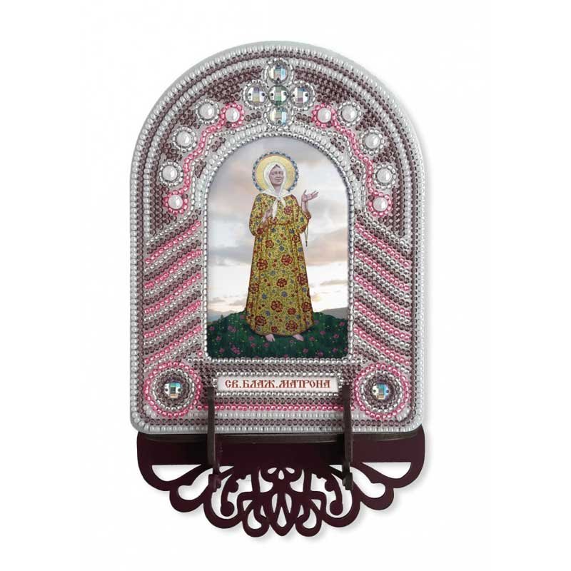 Photo Set to reating an icon with an embroidered icon frame Nova Sloboda BK1022 St. Matron of Moscow