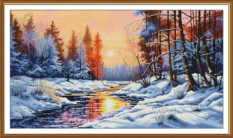 Photo Thread embroidery kit Nova Sloboda CP1518 Winter sunset