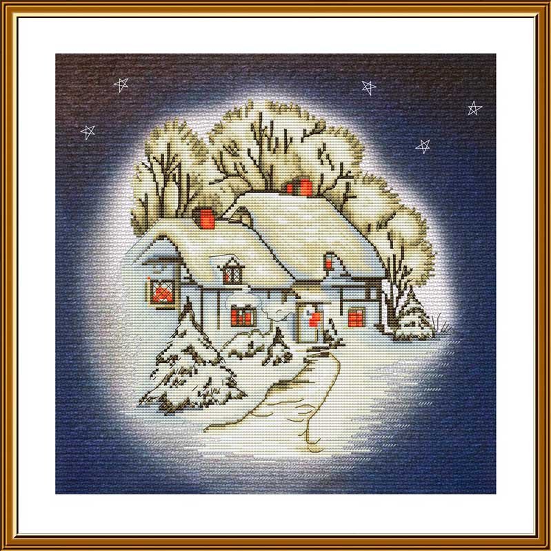 Photo Thread embroidery kit Nova Sloboda CP2307 Snow hut