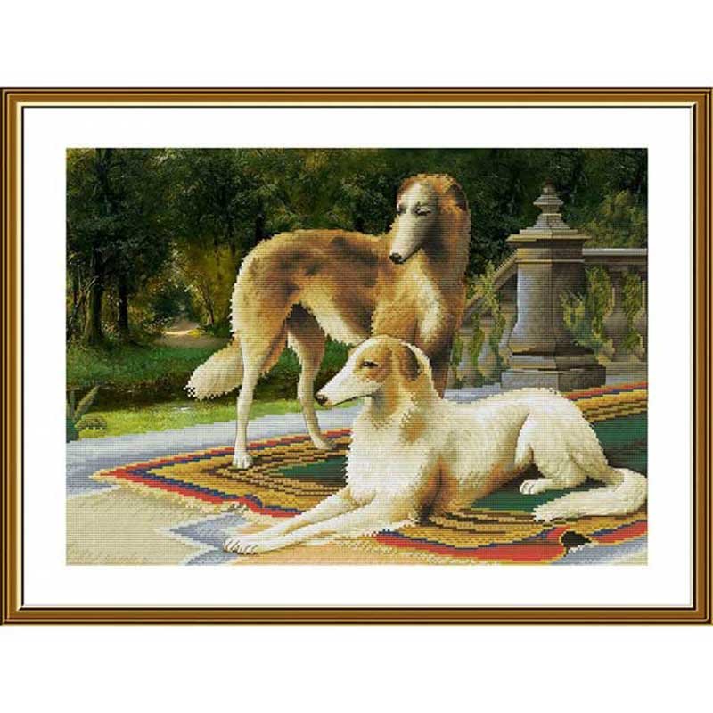 Photo Thread embroidery kit Nova Sloboda CP3269 Greyhound couple