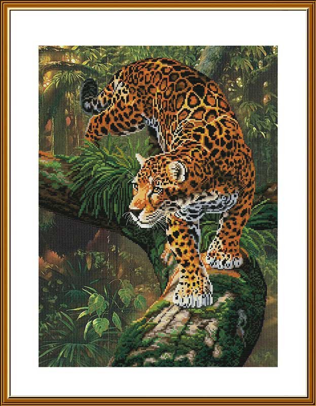 Photo Thread embroidery kit Nova Sloboda CP3383 Amazon jaguar